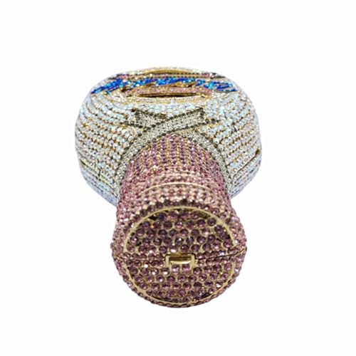 Image of Rhinestone Champagne Bottle Clutch, Luxury Evening Bag for Women