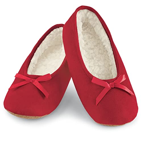 Collections Etc Faux Suede Cozy Ballerina Slippers2