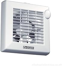 Vortice M 90/3,5" - Aspiratore Bagno e Cucina 90 mm da Parete e Vetro, Ventola Aspirazione Elicoidale a Basso Consumo Energetico, Rimuove Muffa e Umidità, Portata Massima 70 m3/h - 23,9x11,7x23,9cm
