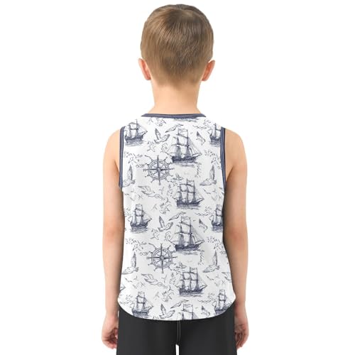 Baby Boys Sleeveless Tank Top Ship Guide Toddler Athletic Vest 3-10T3