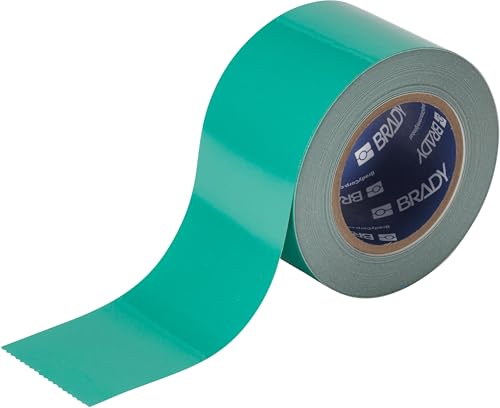 Image of Brady ToughStripe Floor Marking Tape - Green, Non-Abrasive Floor Tape - 3 inch Width, 100' Length for Concrete, Harsh Conditions, Forklift, High Traffic Floors (104345)