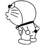 DORAEMON ANIME KISSING POSE STICKERS SYMBOL 5.5' DECORATIVE DIE CUT DECAL FOR CARS TABLETS LAPTOPS SKATEBOARD - BLACK