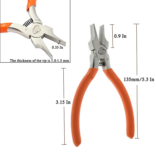 Flat Nose Pliers Jewelry Smooth Jaw Repairing Tools, 5.3 Inch #TOP1