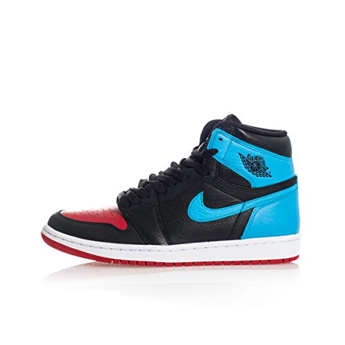 Jordan Air 1 High OG, Running Shoe Mujer, Negro Dk Powder Blue Rojo Gimnasio, 37 EU