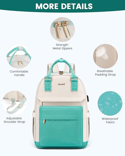 Image of LOVEVOOK Laptop Backpack for Women Girls, 15.6 Inch Waterproof Computer Backpack Student School Cute Bookbag Computer Bag