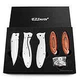 EZSMITH Framelock Knife Making Kit - Model FL005 - DIY Folding Knife Parts Kit - (w/Cocobolo Dymondwood Handles) - (Gift Boxed) - USA Design - (by KnifeKits)