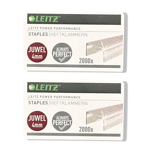 Leitz Heftklammern Juwel, verzinkt 4000 Stück (2 Packungen / 4 mm)