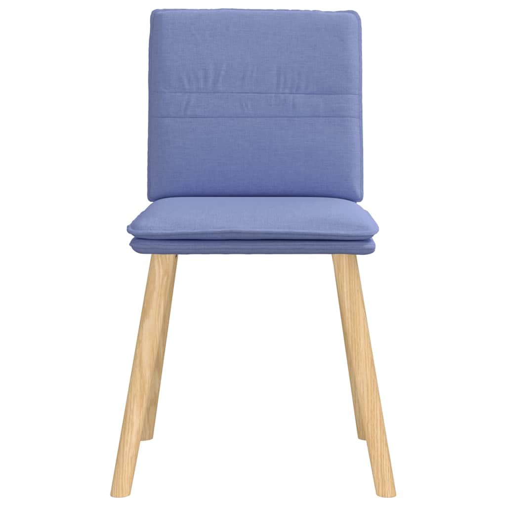 Juego de 4 sillas de comedor de tela azul vaquera, robustas sillas apilables con funda transpirable y estructura de metal de madera estable para sala de estar y comedor