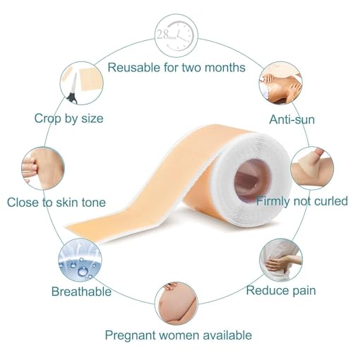 Image of Silicone Scar Removal Tape (1.5M Roll) Medical Grade Reusable Scar Reduction Sheets For Surgical, Handmade, BPA Free,C-Section, Acne, Burn & Keloid Scars Soft & Breathable Skin Tape