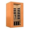 Real Relax Infrared Sauna Home Sauna Room for 1-2 Person, Indoor Canadian Hemlock Wood Saunas with 1600W, Bluetooth Speaker, 6 Heating Plate, 9 Color Chromo Therapy Lights, 43.3 * 37.4 * 74.8 Inch