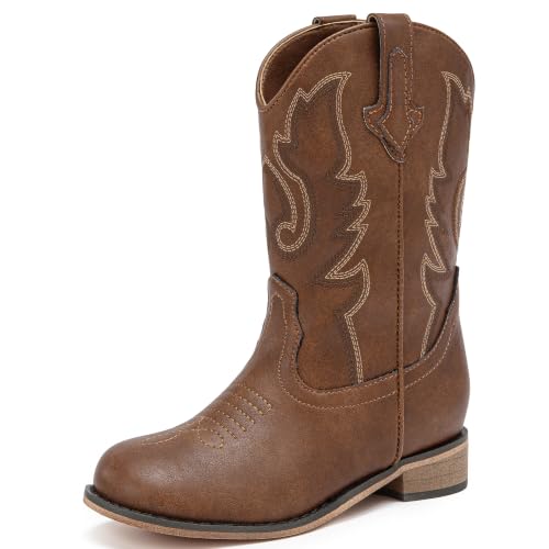 Image of Motasha Girls Cowgirl Boots Unisex-Child Mid Calf Glitter Toddler Cowboy Boot Little Big Kids Western Riding Shoes