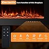 Cozy Daisy Electric Fireplace Heater, Wall Mounted and in-Wall Recessed, Touch Screen, Realistic 12 Color Flame, Remote Controller/Log & Crystal Hearth Options, 750W-1500W,Black (70 inch) #5