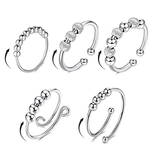 MDDC 5 Pezzi Anello di Ansia, Anello Regolabile