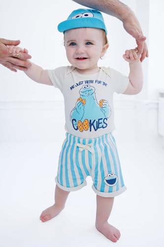 Sesame Street Baby Bodysuit, Shorts and Baseball Cap 3 Piece Outfit Set Newborn to Infant Sizes (Newborn - 24 Months)2