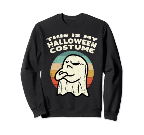 This Is My Halloween Costume Ghost Retro Hombres Mujeres Niños Niños Sudadera