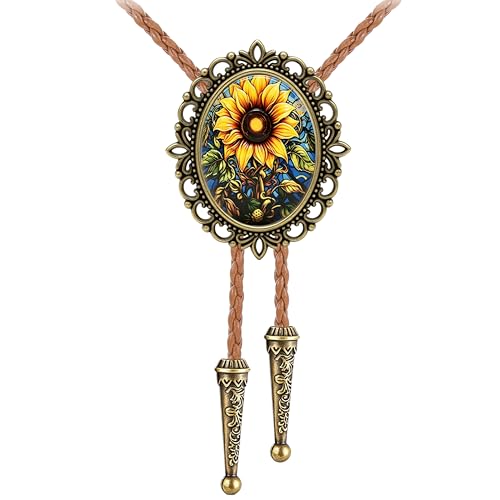 Image of Jeilwiy Bolo Tie for Men Western Cowboy Gothic Bolo Tie Necklace Halloween
