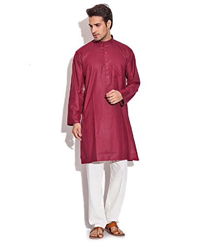 Kurta pyjama Royal marron en coton de qualité supérieure, taille M