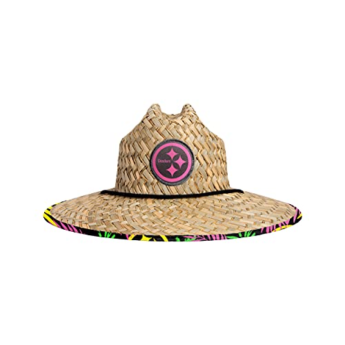 Image of FOCO Men's NCAA College Team Logo Floral Straw Sun Hat