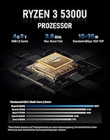 BOSGAME E5 Mini-PC für das Homeoffice, Ryzen 5300U (Besser als 4300U, bis zu 3,8 GHz) 8 GB DDR4-RAM, 256 GB NVMe-SSD, Win 11 Pro, HDMI/DP/USB-C, DREI 4K-Bildschirme, Zwei LAN-Anschlüsse Mini-Computer – Ansicht 3