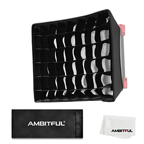 Diffuseur de lumière vidéo LED AMBITFUL 35,5x29,5 cm modeleur panneau LED avec grille alvéolée