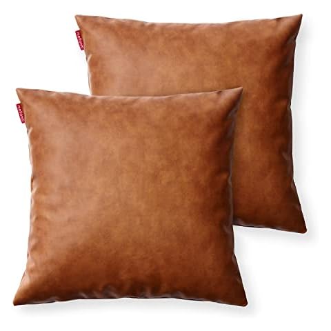 Mellanni Faux Leather Pillow Covers 18x18 Cover