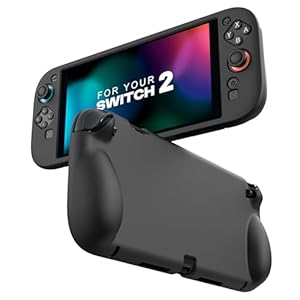 MoKo Silicone Protective Case for Nintendo Switch 2 2025 – Soft Grip Cover with Ergonomic Design, Shock-Absorption & Anti-Scratch Compatible with Nintendo Switch 2, Black