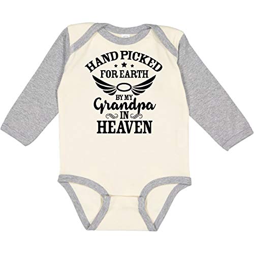 Image of inktastic Handpicked for Earth By My Grandpa in Heaven Angel Long Sleeve Creeper