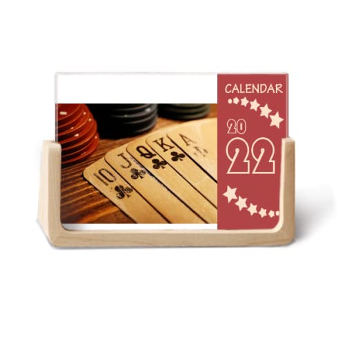 Calendrier de bureau poker vintage idée cadeau originale art déco 2022