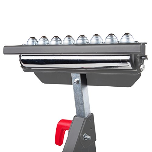 Protocol Equipment 3-In-1 Material Support Roller Stand, Can Convert Between Material Stop, Single Roller, Or Multi-Ball Head, Powder-Coated Steel, 150-Pound Capacity #TOP3