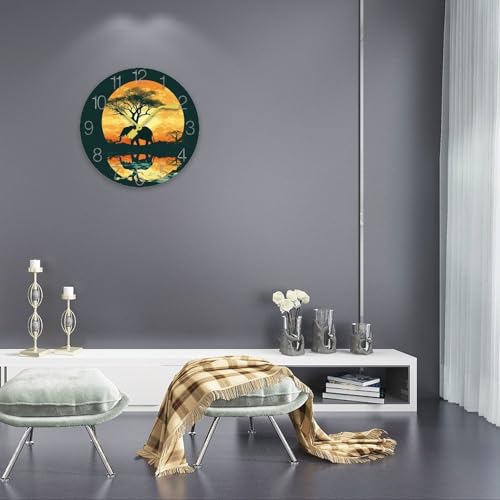 Horloge murale silencieuse moderne éléphant à piles sans bruit