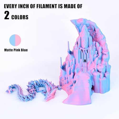 Image of OVV3D PLA Filament 1.75mm, Matte Macaron PLA 3D Printer Filament,Dual Color PLA Sky Blue and Pink, + /-0.02mm 1kg