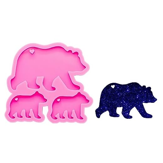 Walking Polar Bear Set Keychain Silicone Mold with Hole for DIY Jelly Shots Luggage Tag Gum Paste Desserts Crystal Fondant Mold Candy Trinket Pendant Earrings Pudding Cupcake Cake Topper Decoration