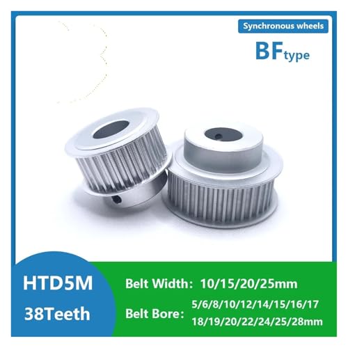 Poulie de synchronisation 38 dents HTD5M anti-glissement pour guidage précis de courroie 20mm