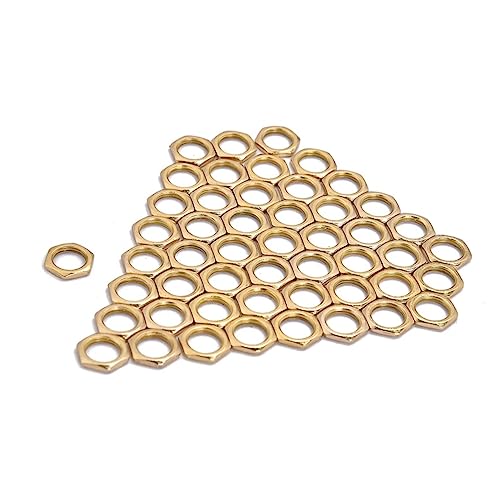 GOOHOCHY 50 Pack Guitar Input Jack Socket Nut Zinc Alloy Fine Tooth M8 Diameter Gold for Guitars Basses