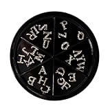 WOFASHPURET 52 Stück Teiliges DIY Nagelschmuck mit Buchstabencharms Glänzend Gold silberfarben...