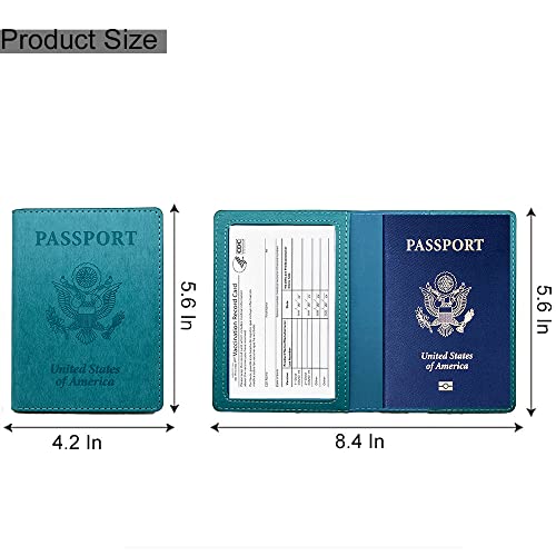 2 Pack Passport and Vaccine Card Holder Combo, Leather PU Passport Holder and Vaccine Card Holder, Women’s and Men’s… - Image 3