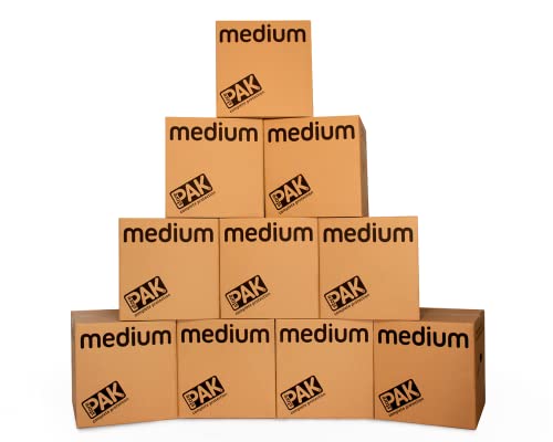 StorePAK Strong High Grade Cardboard Moving & Storage Boxes with Handles 10 Pack Packing Boxes for Moving House 64 Litres (40.5x40.5x40.5cm) 100% FSC certified Recycled & Recyclable Storage Boxes