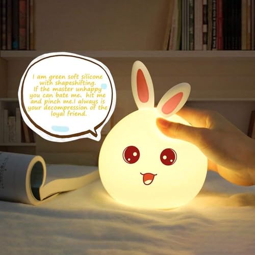 Image of Night Lamp For Bedroom, Cute Lamp, Kids, Birthday Gift, Valentine Gift Girlfriend, Rechargeable, Bpa-Free - Silicone Cloud (Round Lampled, White)