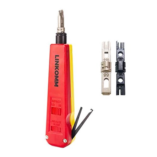 LINKOMM Network Wire Impact Punch-Down Tool with 66, 110 and Krone Blades