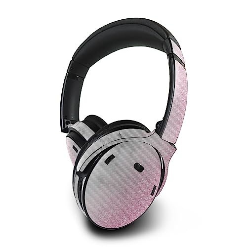 Image of MightySkins Carbon Fiber Skin Compatible with Bose QuietComfort 45 Headphones Marble Glitz | Protective, Durable Textured Carbon Fiber Finish | Easy to Apply | Made in The USA