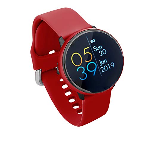 Sami - Dynamic - Smartwatch, Smartband, Pulsera de Actividad Deportiva. Color Rojo. Compatible Android y Apple. Cámara, GPS, presión sanguínea, Fuerza G, Multideportivo. Iconos 3D dinámi