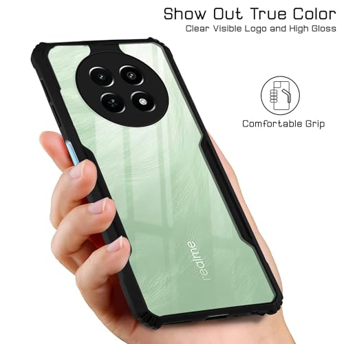 Image of Jkobi Back Cover Case for Realme C65 5G (Shockproof with Polycarbonate Clear Panel | Professional Black)