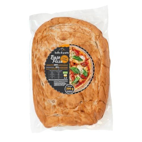 Bolle Di Pasta® Base Pizza Low Carb-Keto – 100% Artigianale, +30% Proteine, Basso Contenuto di Carboidrati – Ideale per una Pizza Gustosa e Leggera –Protein Pizza Proteica - 1 pezzo 200g (4 unità)