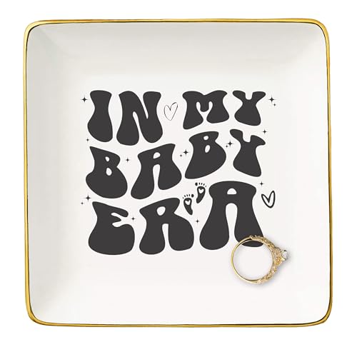 New Mom Present - Mother to Be - In My Baby Era - Shower Gift - Newborn Announcement - Christmas Decor - Ceramic Jewelry Tray Trinket Holder Ring Dish