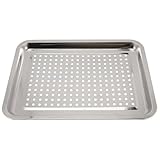 Supvox Edelstahl Grillschale mit Abtropffunktion 40x30cm Multifunktionales Grilltablett für Fleisch und Fisch Leichtes Outdoor Grillzubehör mit Glatten Kanten für Küche und Camping
