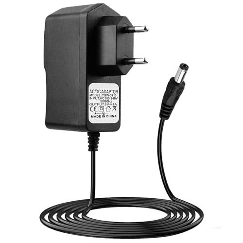 9V 1A Bloc d’Alimentation pour Pédale de Guitare, Centre Négatif Manchon Positif, Adaptateur Chargeur Mural pour Boss/Roland/Casio/MXR/JOYO/Behringer et...