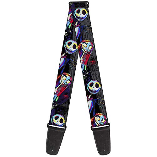 Sally Sangle de guitare électrique pour guitare Motif cauchemar avant Noël 5,1 cm de large - Les Beatles, Paul McCartney, John Lennon, RIngo Starr, George Harrison Sally Sangle de guitare électrique pour guitare Motif cauchemar avant Noël 5,1 cm de large