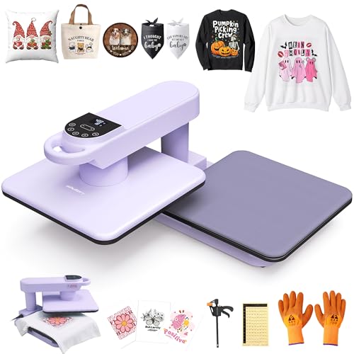 Whubefy Auto Heat Press Machine 15x15 for T Shirts, 360° Swivel...