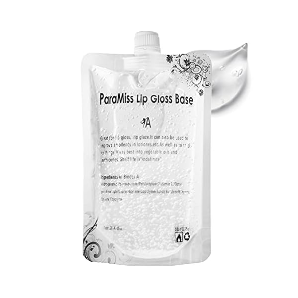 PARAMISS Lip Gloss Base 10 Ounce (350 ML) Clear Lip Gloss Non-Stick Moisturizing Versagel lip gloss base DIY Handmade Lip Gloss Lip Balms Lip Plumper Making Organic Lip Gloss Supplies (A)