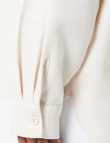 Koton Kadın Oversize Gömlek Cep Detaylı Uzun Kollu Bej, 34 - Görsel 4